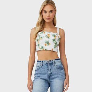 WeWoreWhat Straight Neck Corset Crop Top Orange Women's Size XL. NWT